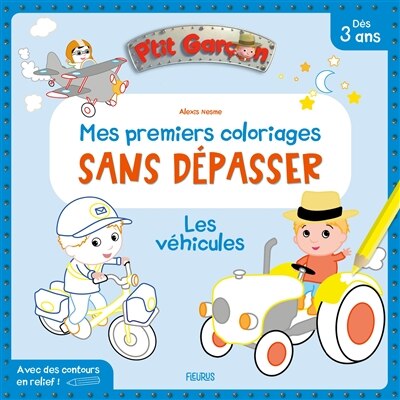 Couverture_Les véhicules : mes premiers coloriages sans dépasser