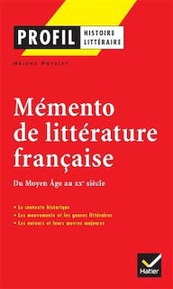 Front cover_Mémento de littérature française