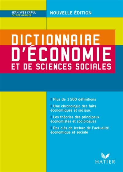 Front cover_Dictionnaire d'&eacute;conomie et de sciences sociales