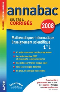 Couverture_Math&eacute;matiques informatique 1re L ; Enseignement scientifique 1re L