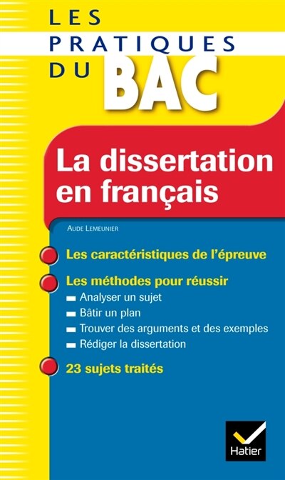 Front cover_La dissertation en fran&ccedil;ais