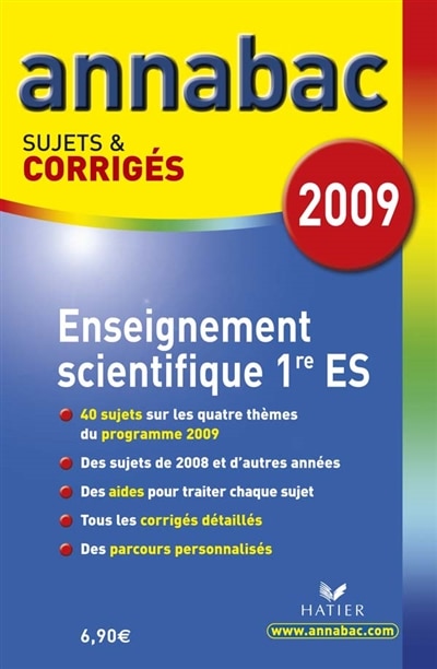 Couverture_Enseignement scientifique 1re ES