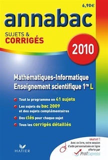 Couverture_Math&eacute;matiques informatique 1re L, enseignement scientifique 1re L