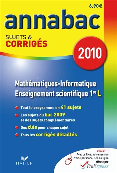 Couverture_Math&eacute;matiques informatique 1re L, enseignement scientifique 1re L