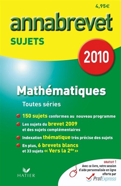 Front cover_Math&eacute;matiques toutes s&eacute;ries 2010