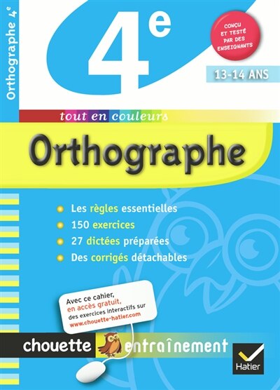 Front cover_Orthographe 4e, 13-14 ans