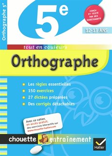 Couverture_Orthographe 5e, 12-13 ans