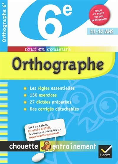 Couverture_Orthographe 6e, 11-12 ans