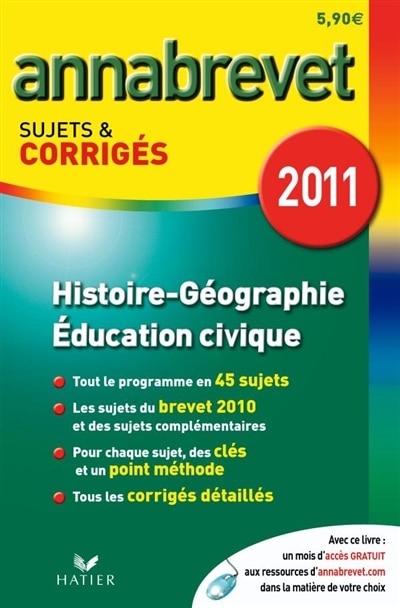 Couverture_Histoire-g&eacute;ographie, &eacute;ducation civique