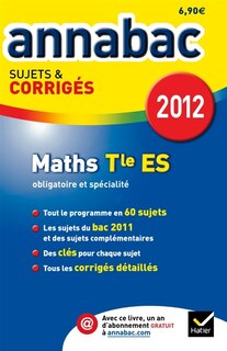 Couverture_Math&eacute;matiques terminale ES, obligatoire et sp&eacute;cialit&eacute;, 2012