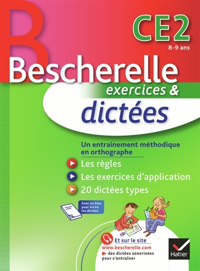 Front cover_Bescherelle exercices & dict&eacute;es CE2, 8-9 ans