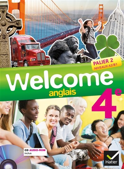 Front cover_Welcome, anglais 4e : palier 2, niveaux A2-B1