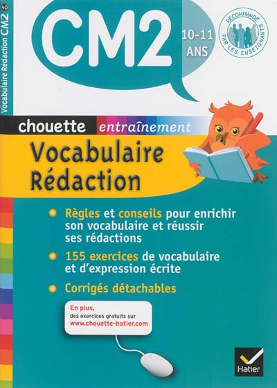 Couverture_Vocabulaire r&eacute;daction CM2, 10-11 ans