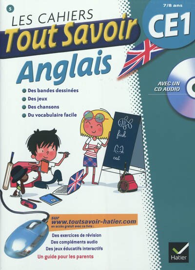 Couverture_Les cahiers tout savoir anglais, CE1, 7-8 ans