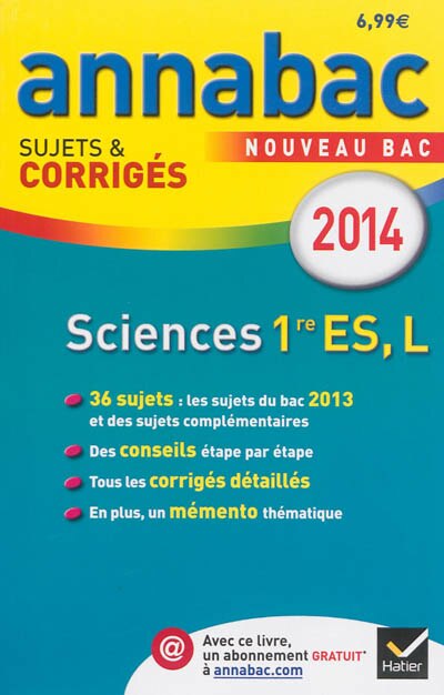 Front cover_Sciences 1re ES, L