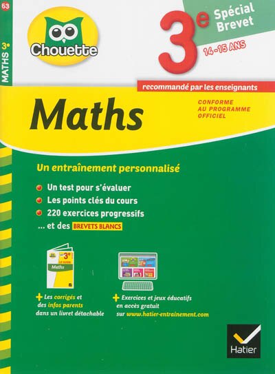 Front cover_Maths 3e, 14-15 ans
