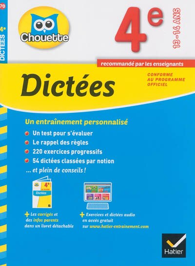 Couverture_Dictées 4e, 13-14 ans