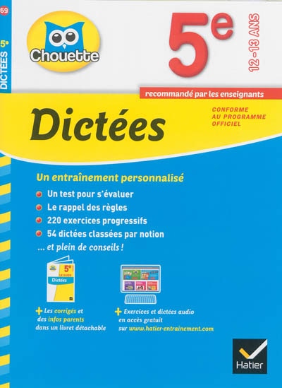 Couverture_Dictées 5e, 12-13 ans