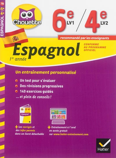 Couverture_Espagnol 1re ann&eacute;e, 6e LV1, 4e LV2