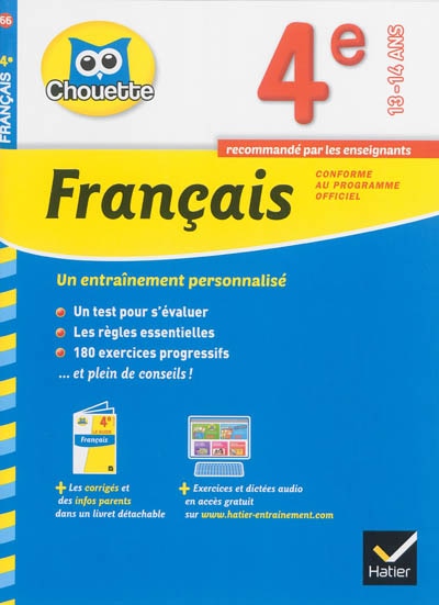Front cover_Fran&ccedil;ais 4e, 13-14 ans