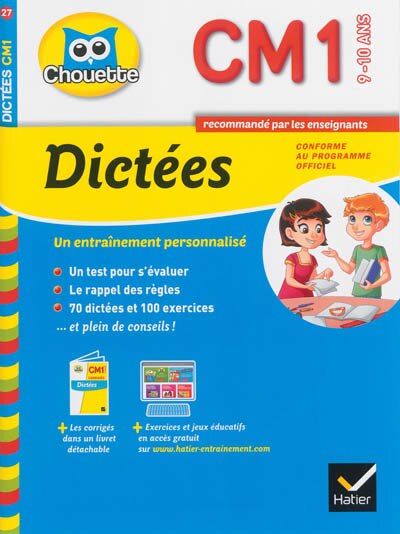 Couverture_Dictées CM1, 9-10 ans
