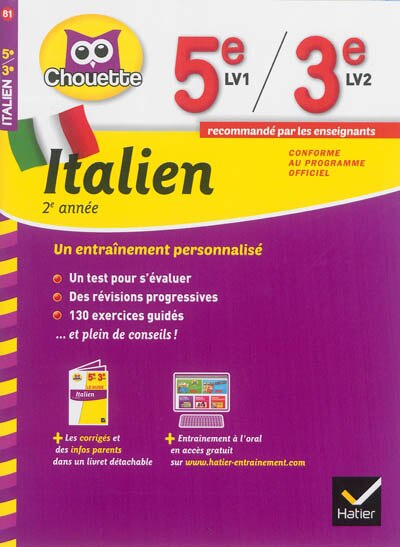 Couverture_Italien 2e ann&eacute;e, 5e LV1, 3e LV2