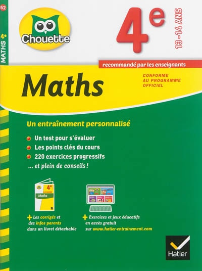 Front cover_Maths 4e, 13-14 ans