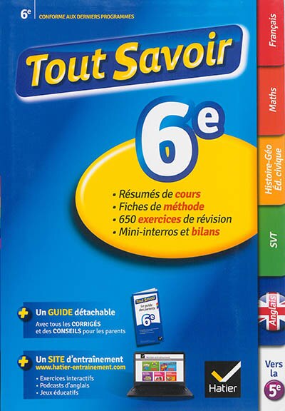 Couverture_Tout savoir 6e