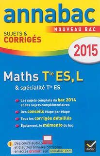 Couverture_Maths terminale ES, L &sp&eacute;cialit&eacute; terminale ES