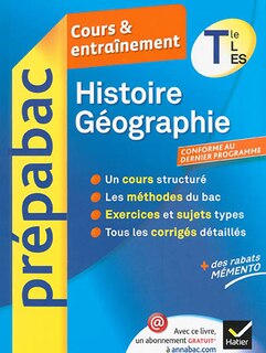Couverture_Histoire géographie, terminale L, ES