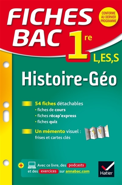 Couverture_Histoire g&eacute;ographie, 1re L, ES, S
