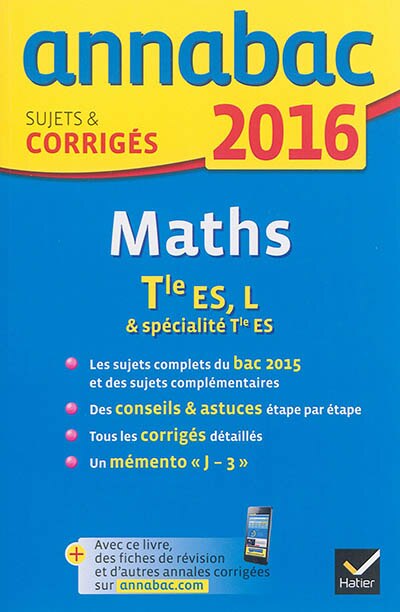 Couverture_Math&eacute;matiques terminale ES, L & sp&eacute;cialit&eacute; terminale ES