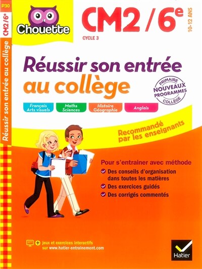 Front cover_Réussir son entrée au collège