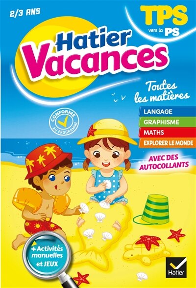 Couverture_Hatier vacances, TPS vers la PS, 2-3 ans