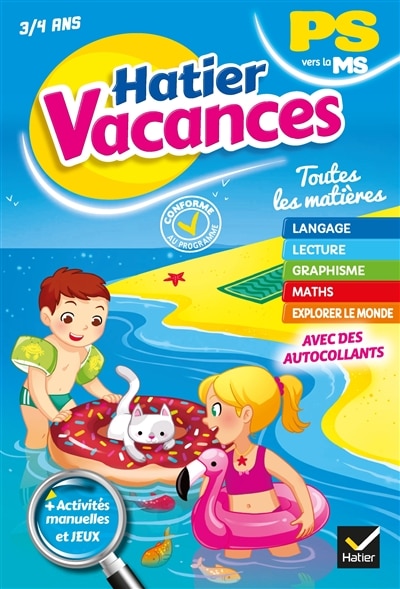 Couverture_Hatier vacances, PS vers la MS, 3-4 ans