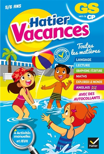 Couverture_Hatier vacances, GS vers le CP, 5-6 ans