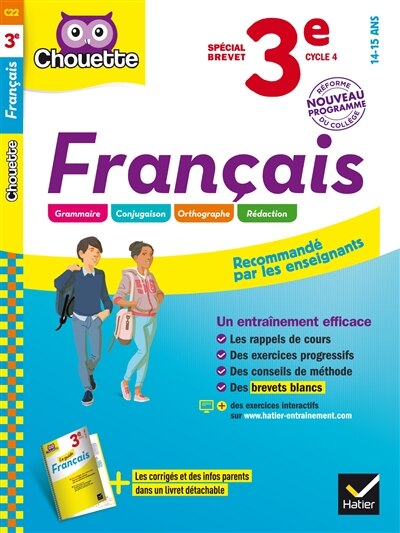 Couverture_Fran&ccedil;ais 3e, cycle 4, 14-15 ans