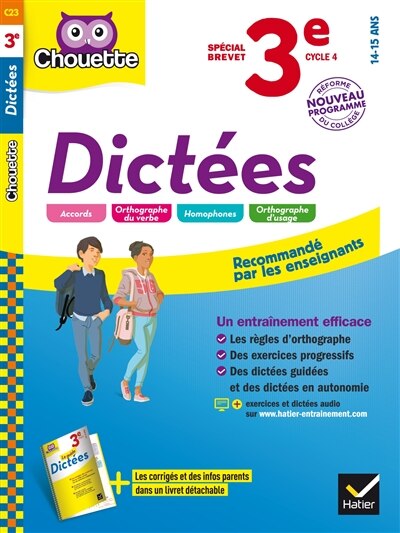 Couverture_Dict&eacute;es 3e, cycle 4, 14-15 ans