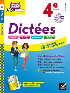 Couverture_Dictées 4e, cycle 4, 13-14 ans