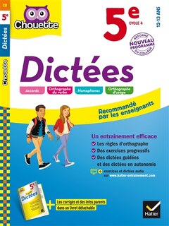 Couverture_Dictées 5e, cycle 4, 12-13 ans