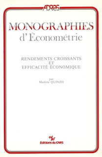 Front cover_Rendements croissants et efficacité économique