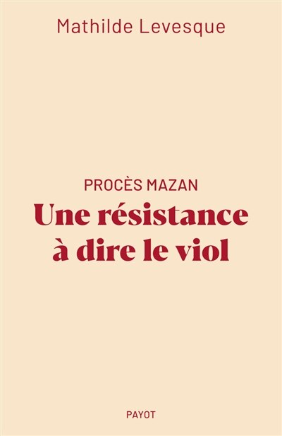 Front cover_PROCES MAZAN : UNE RESISTANCE A DIRE LE VIOL