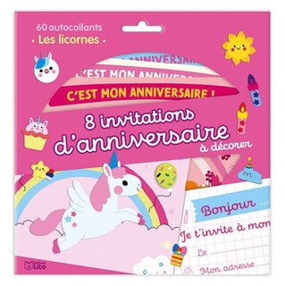 8 Invitations D'anniversaire À Décorer : Les Licornes
