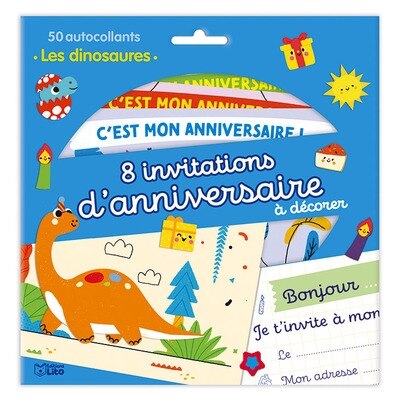 8 Invitations D'anniversaire À Décorer : Les Dinosaures