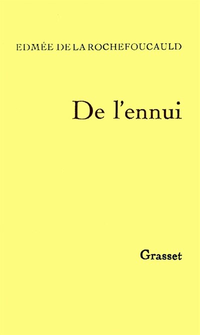Front cover_De l'ennui