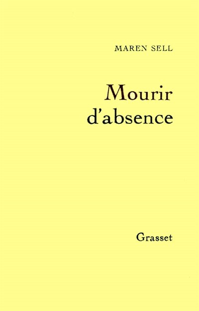 Front cover_Mourir d'absence