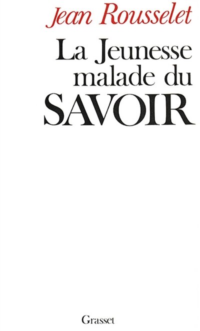 Couverture_La Jeunesse malade du savoir