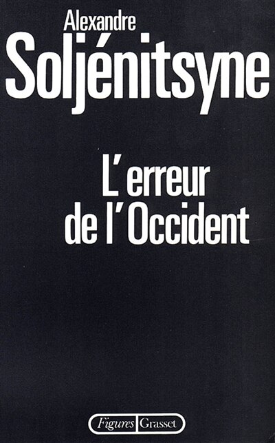 Front cover_L' erreur de l'Occident