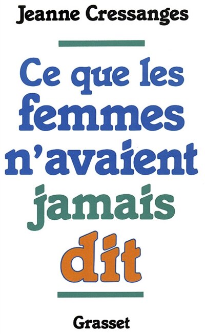 Front cover_Ce que les femmes n'avaient jamais dit