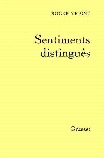 Front cover_Sentiments distingués